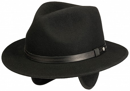 Klobouk Woolfelt černý Stetson s klapkami na uši