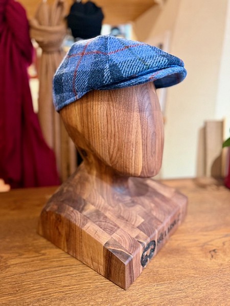 Pánská bekovka modrá Harris Tweed