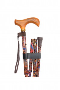 Vycházková hůl skládací Red Paisley (83-93 cm)