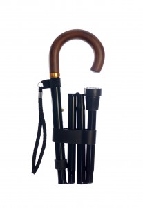 Vycházková hůl skládací s kulatou rukojetí (85-95 cm)